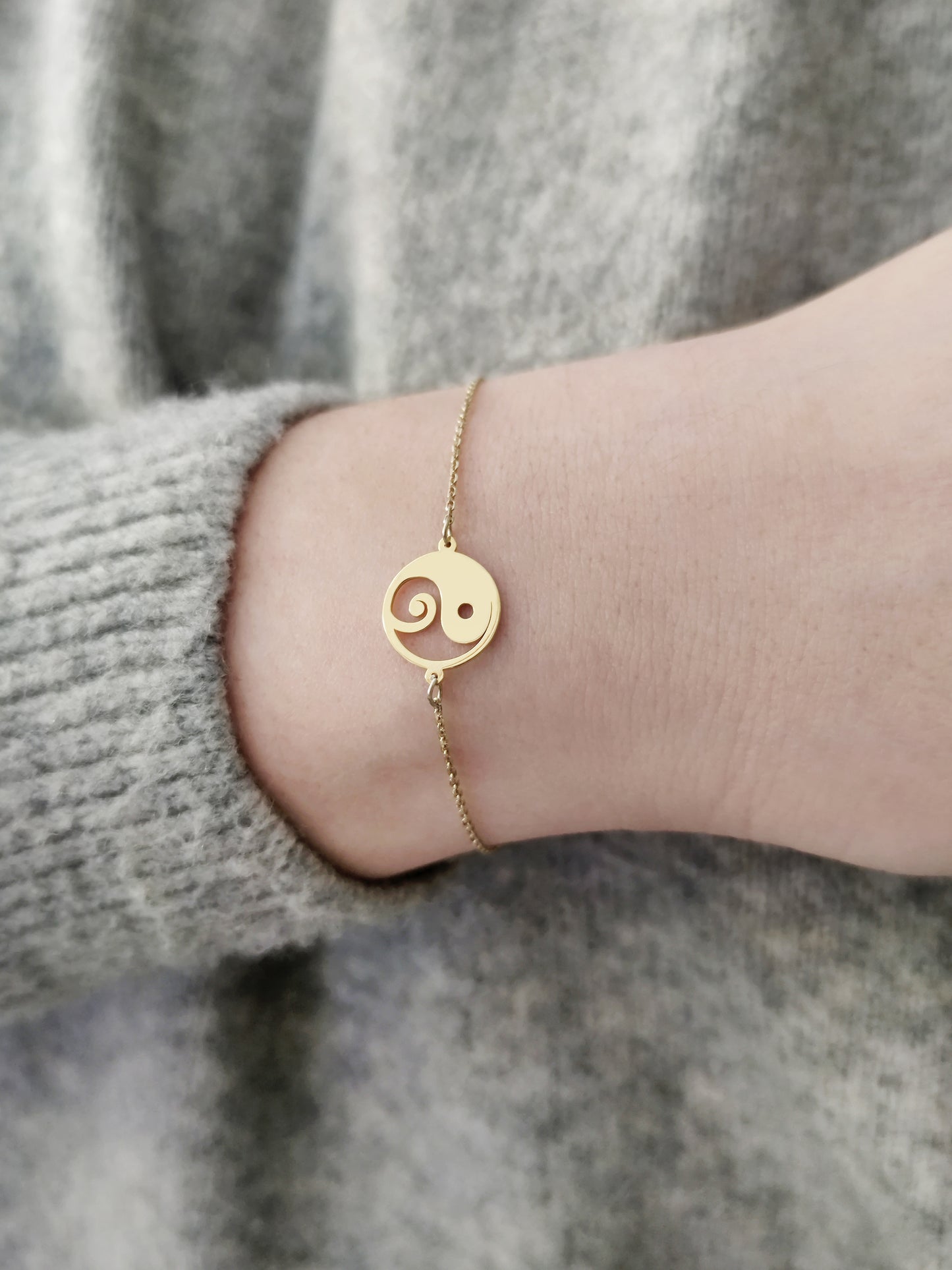 14K 9K Solid Gold Yin Yang bracelet