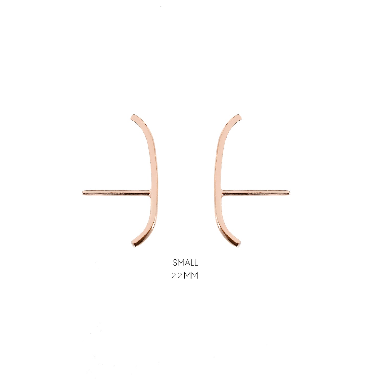 a pair of 22mm solid rose gold earlobe cuff suspender earrings 