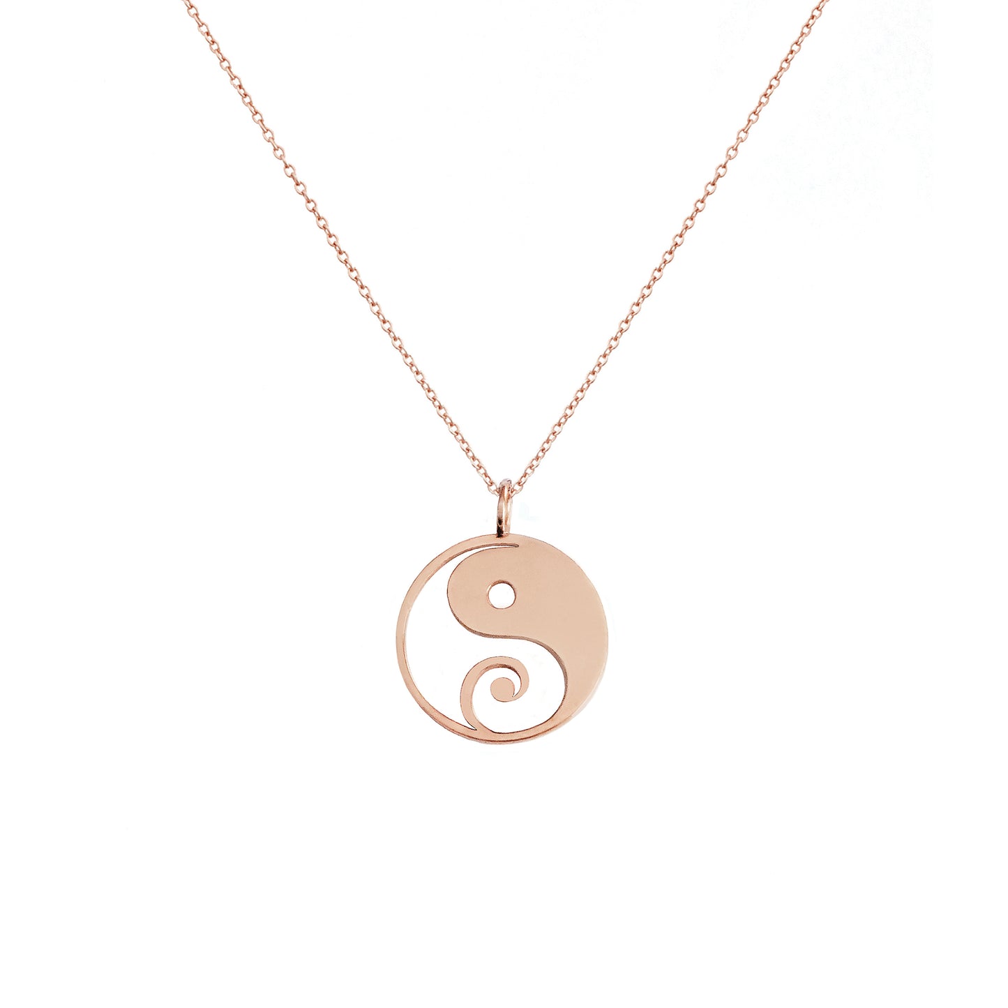 14K 9K Solid Gold Yin Yang Pendant Necklace