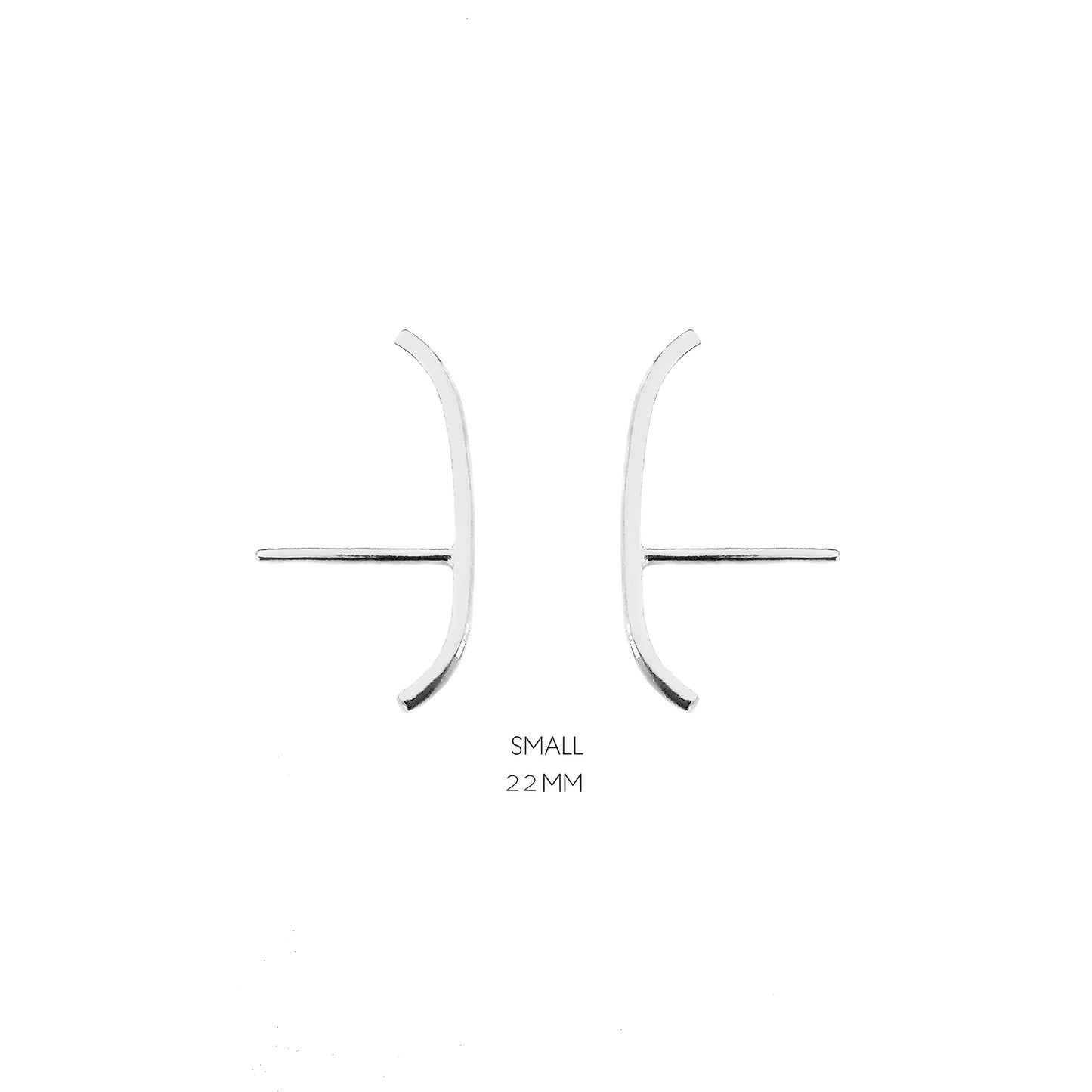 a pair of 22mm solid white gold earlobe cuff suspender earrings 