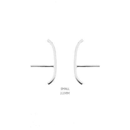 a pair of 22mm solid white gold earlobe cuff suspender earrings 