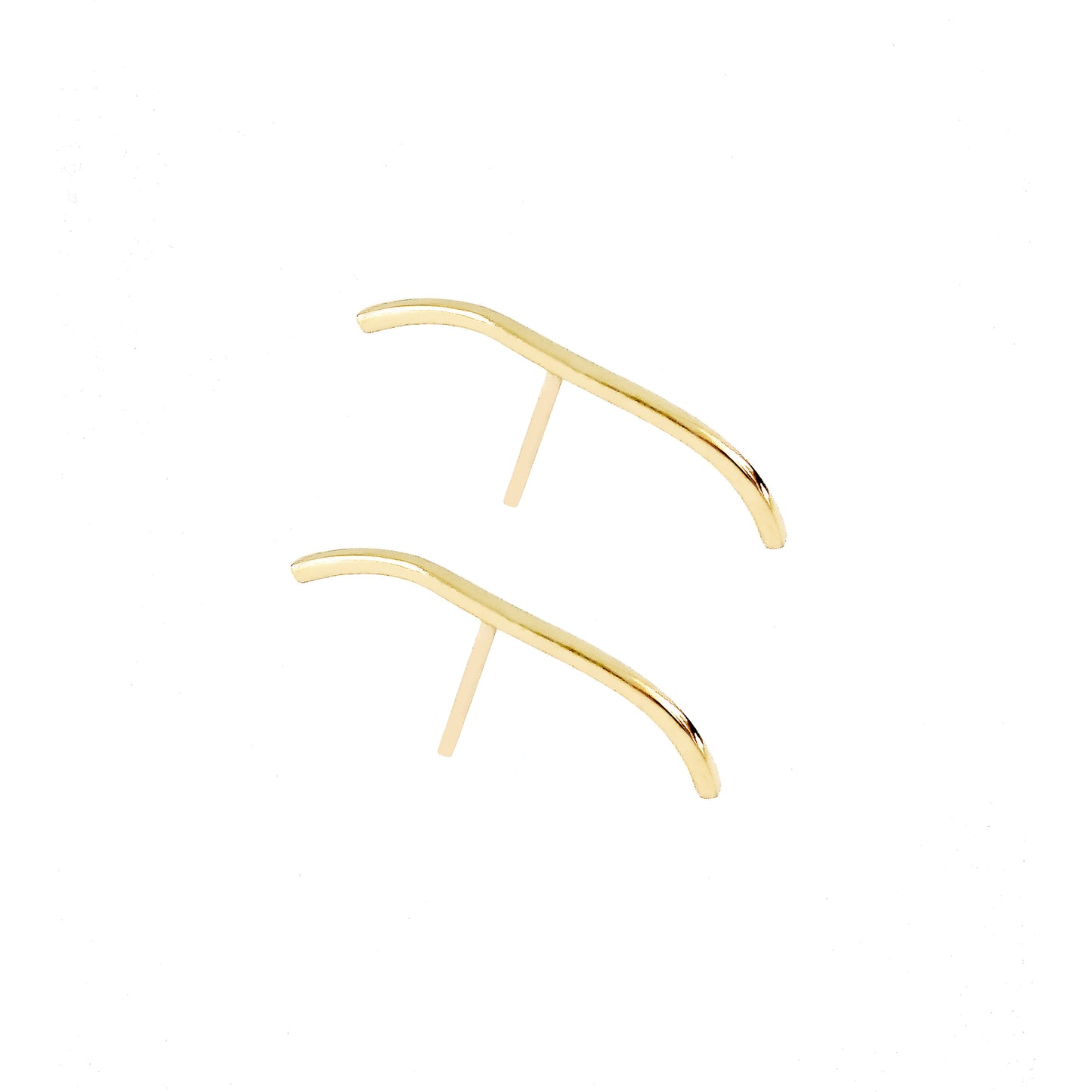 a pair of 25mm solid yellow gold earlobe cuff suspender earrings