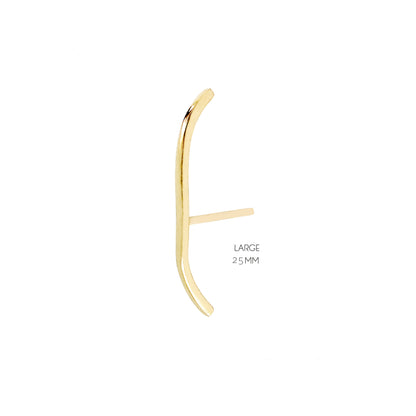 single 25mm solid yellow gold earlobe cuff suspender earring